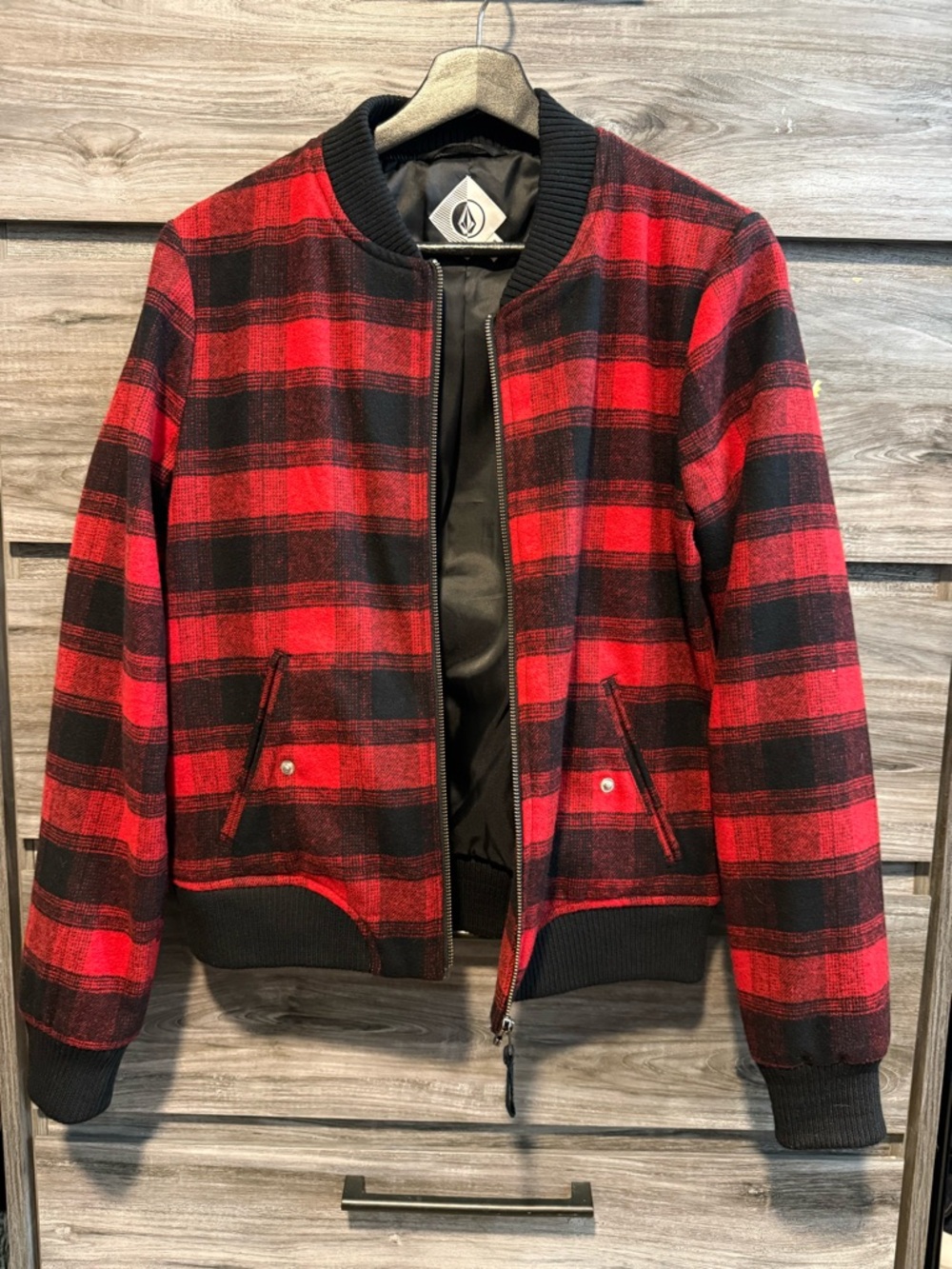 Volcom Red and Black Plaid Jacket